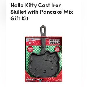 *new* Hello Kitty Cast Iron Skillet with Pancake Mix Gift Kit